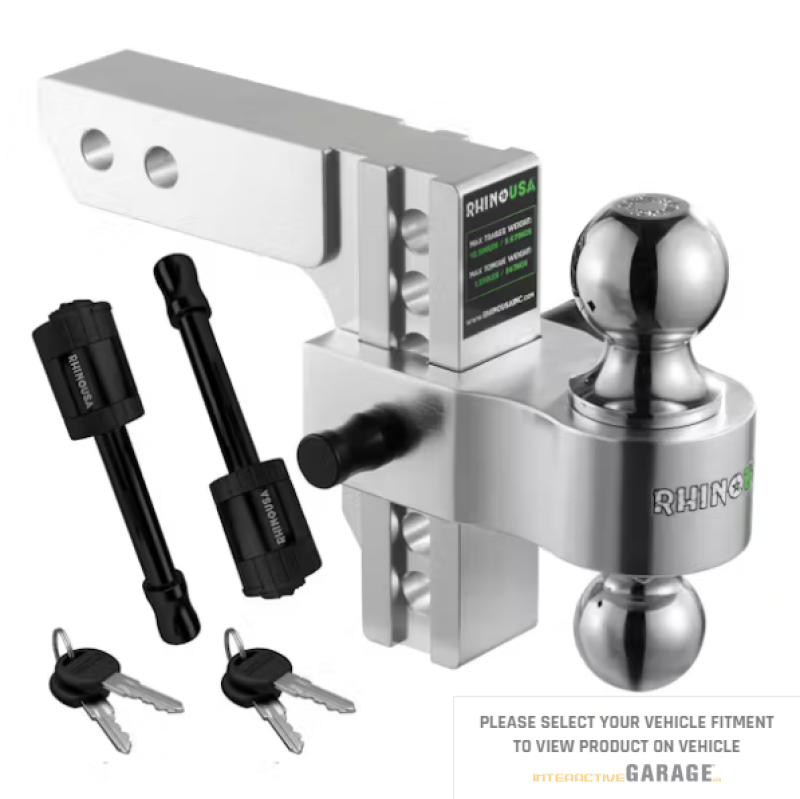 Rhino USA 6In Heavy Duty Drop Hitch - 2.5In (Silver)