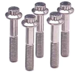 ARP 3/8 in.-16 RH Thread, 2 in 12 Point SS 300 Bolts - Set of 5