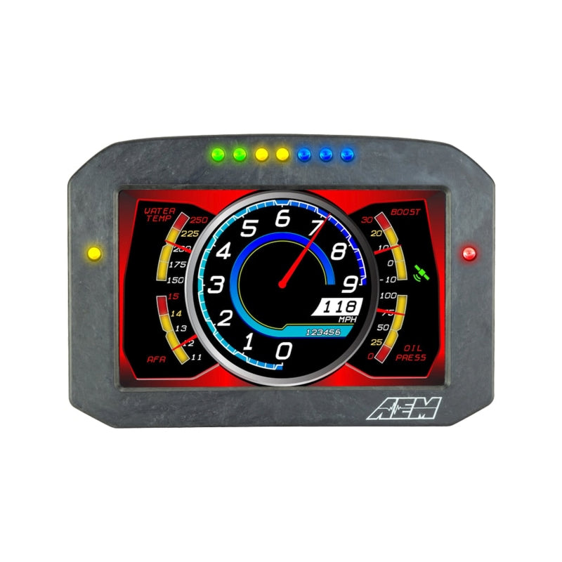 AEM CD-7LG Carbon Logging Flush Digital Dash Display w/ Internal 20Hz GPS & Antenna