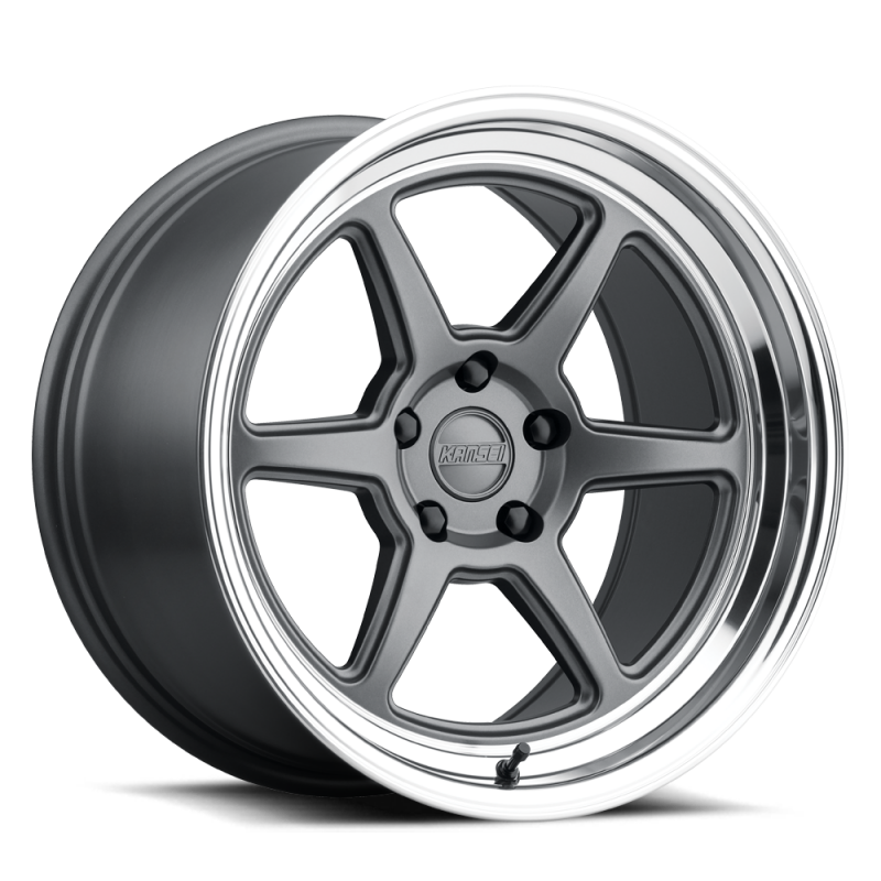 Kansei K14G Roku 18x8.5in / 5x120 BP / 35mm Offset / 72.56mm  Bore - Grey and Machined Lip