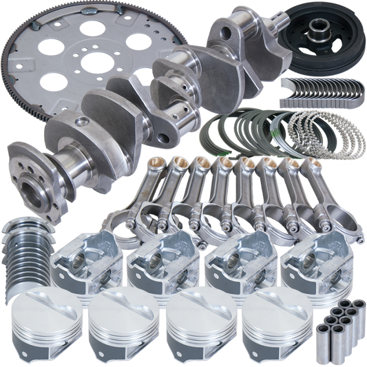 Eagle Chevy 350 1Pc 3.480in Crank 5.700in I-Beam Rods 4.000in Pistons 168 Tooth FP Balanced Assembly