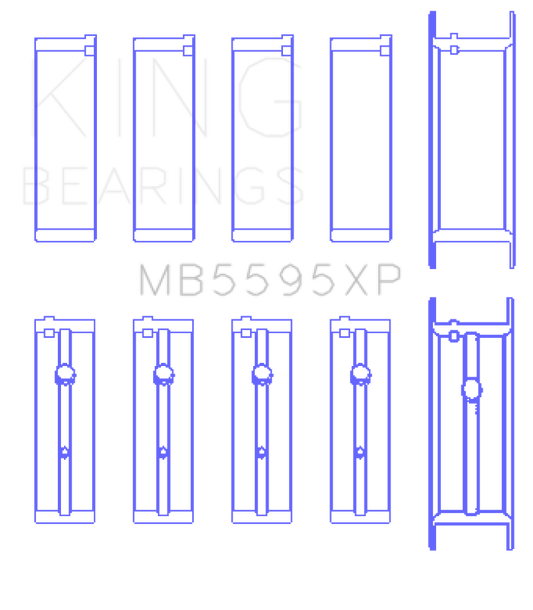 King Engine Bearings Nissan KA-24DE Performance Main Bearing Set - Size +0.25mm