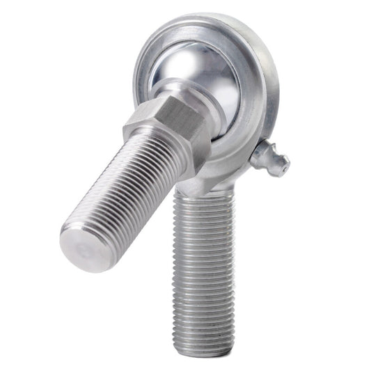 QA1 C Series 2-Pc Rod End - Male/Right Hand - .375in Bore x 3/8-24 w/Stud & Zerk - Carbon Steel